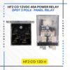 HF2-CO-12VDC-40 Amp Panel Relay Tara relays Zetro Electronics DPDT 2 Pole Relays Mumbai Delhi Kolkata Bengaluru Hyderabad Chennai Ahmedabad