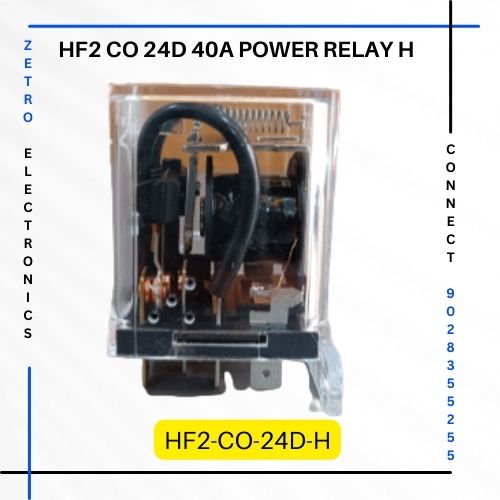 HF2-CO-24D-40A Power Relay Tara relays Zetro Electronics DPDT 2 Pole Relays Mumbai Delhi Kolkata Bengaluru Hyderabad Chennai Assam Kolkata