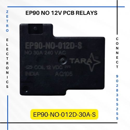 EP90 NO 12V 30A PCB Relay SPST India best 30A PCB Relays for control panels - Zetro Electronics - Tara Relays - for best price - rate - buy now