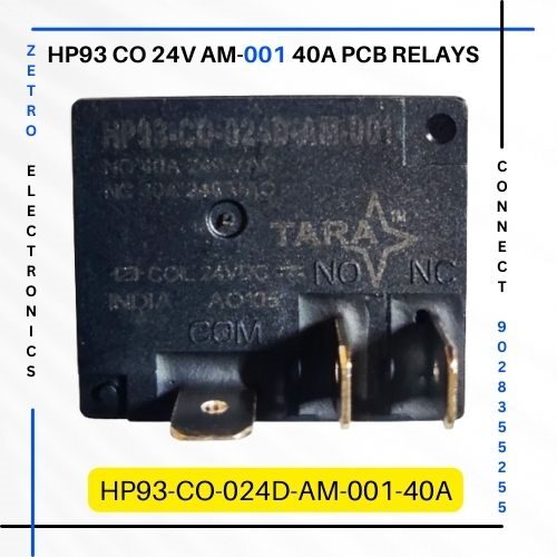 HP93 CO 24V 40A 001 PCB Relay SPDT India best stabilizer 40A PCB Relays Zetro Electronics Tara Relays Buy Now in india delhi lucknow panjab harayana jaipur surat chennai banglore